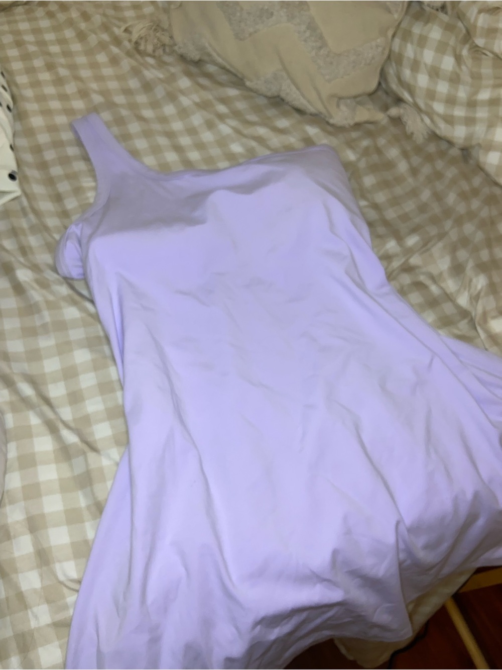 all in motion Lavender One-Shoulder Slip Dress